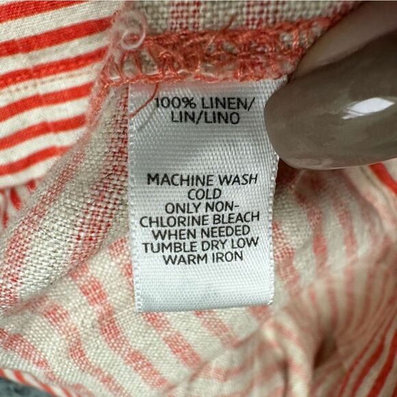 LOFT Striped 100% Linen Skirt Size 4 - Picture 7 of 10